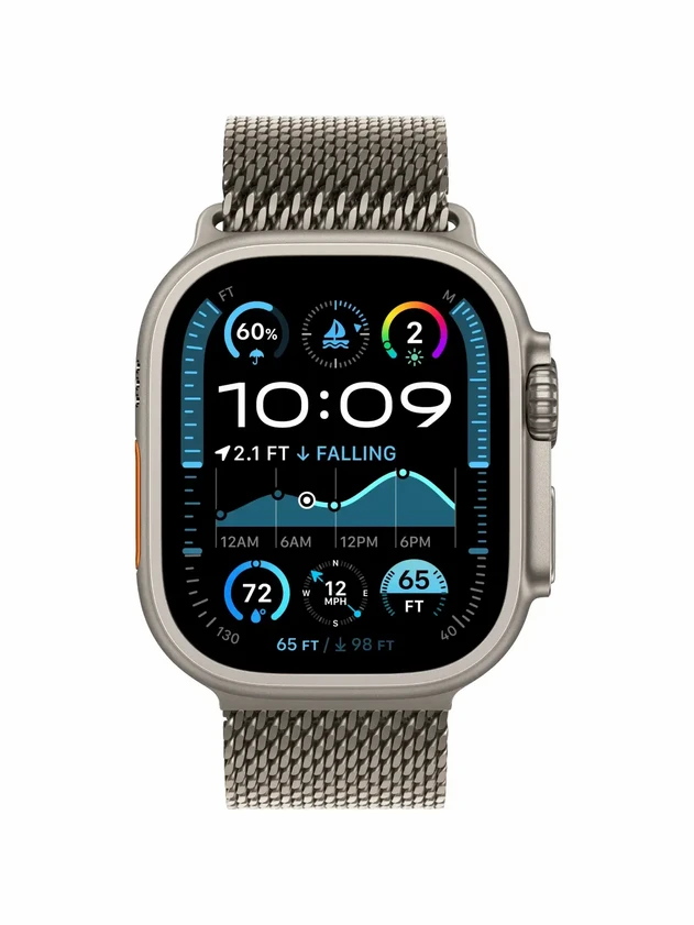 Watch Ultra 2, 49 mm, Natural, Titanium Milanese Loop, Natural - L MX7T3