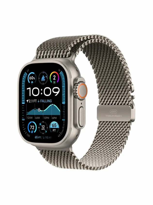 Watch Ultra 2, 49 mm, Natural, Titanium Milanese Loop, Natural - L MX7T3