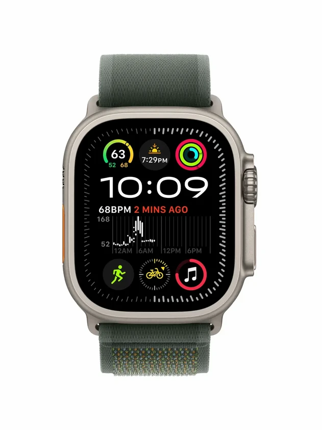 Watch Ultra 2, 49 mm, Natural, Trail Loop, Green - S/M MRG93