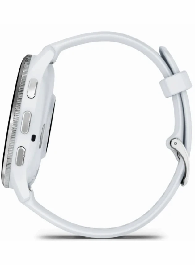Garmin Venu 3 Silver Stainless Steel Bezel with Whitestone Case and Silicone Band