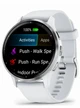 Garmin Venu 3 Silver Stainless Steel Bezel with Whitestone Case and Silicone Band