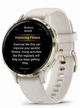 Garmin Venu 3S Soft Gold Stainless Steel Bezel with Ivory Case and Silicone Band