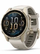 Garmin Fenix8 – 43 mm, AMOLED Sapphire, Soft Gold with Fog Gray/Dark Sandstone Silicone Band