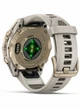 Garmin Fenix8 – 43 mm, AMOLED Sapphire, Soft Gold with Fog Gray/Dark Sandstone Silicone Band