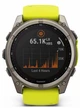 Garmin Fenix 8 51 Solar Sapphire Carbon Gray DLC Titanium with Amp Yellow/Graphite Silicone Band