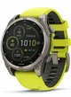 Garmin Fenix 8 47 Solar Sapphire Carbon Gray DLC Titanium with Amp Yellow/Graphite Silicone Band