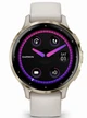 Garmin Venu 3S Soft Gold Stainless Steel Bezel with Ivory Case and Silicone Band