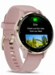 Garmin Venu 3S Soft Gold Stainless Steel Bezel with Dust Rose Case and Silicone Band