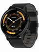 Garmin Venu 3 Slate Stainless Steel Bezel with Black Case and Leather Band