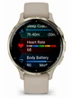 Garmin Venu 3S Soft Gold Stainless Steel Bezel with French Gray Case and Silicone Band